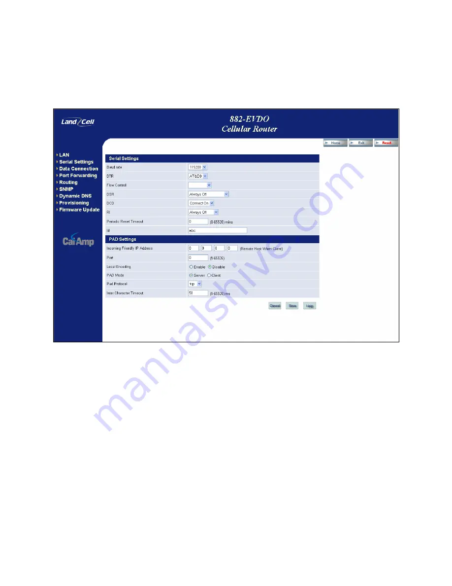 Cal Amp 822-1XRT User Manual Download Page 38