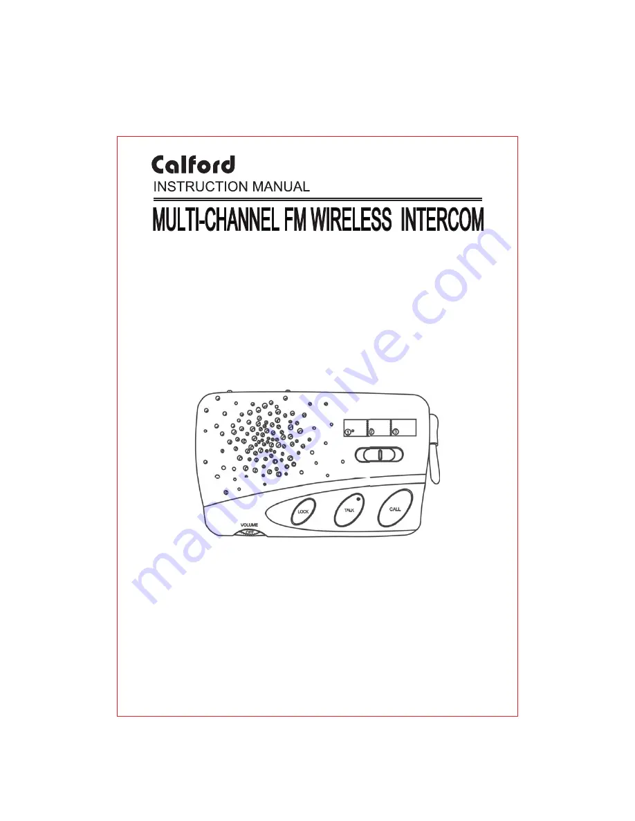 Calford NCT688 Instruction Manual Download Page 1