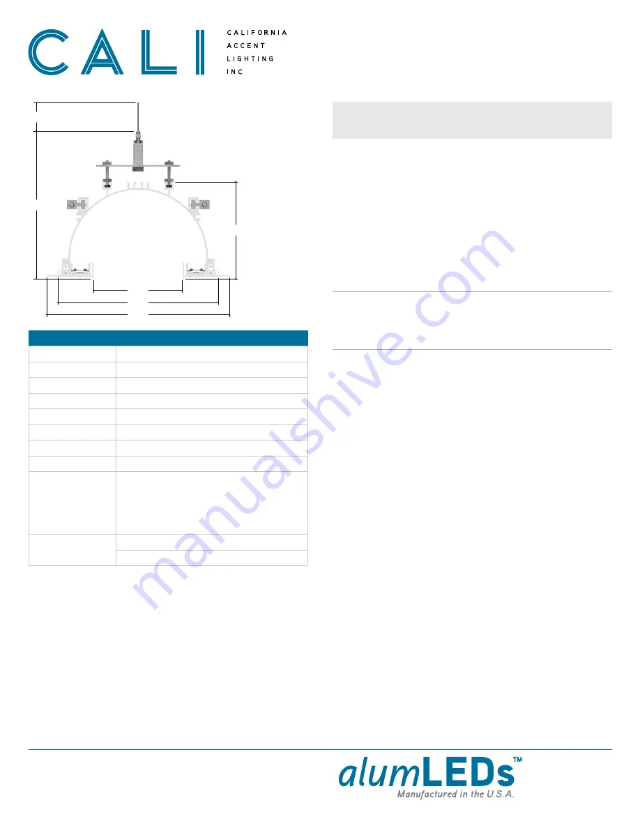 CALI ALS500T-DBR-MI Installation Instructions Manual Download Page 1