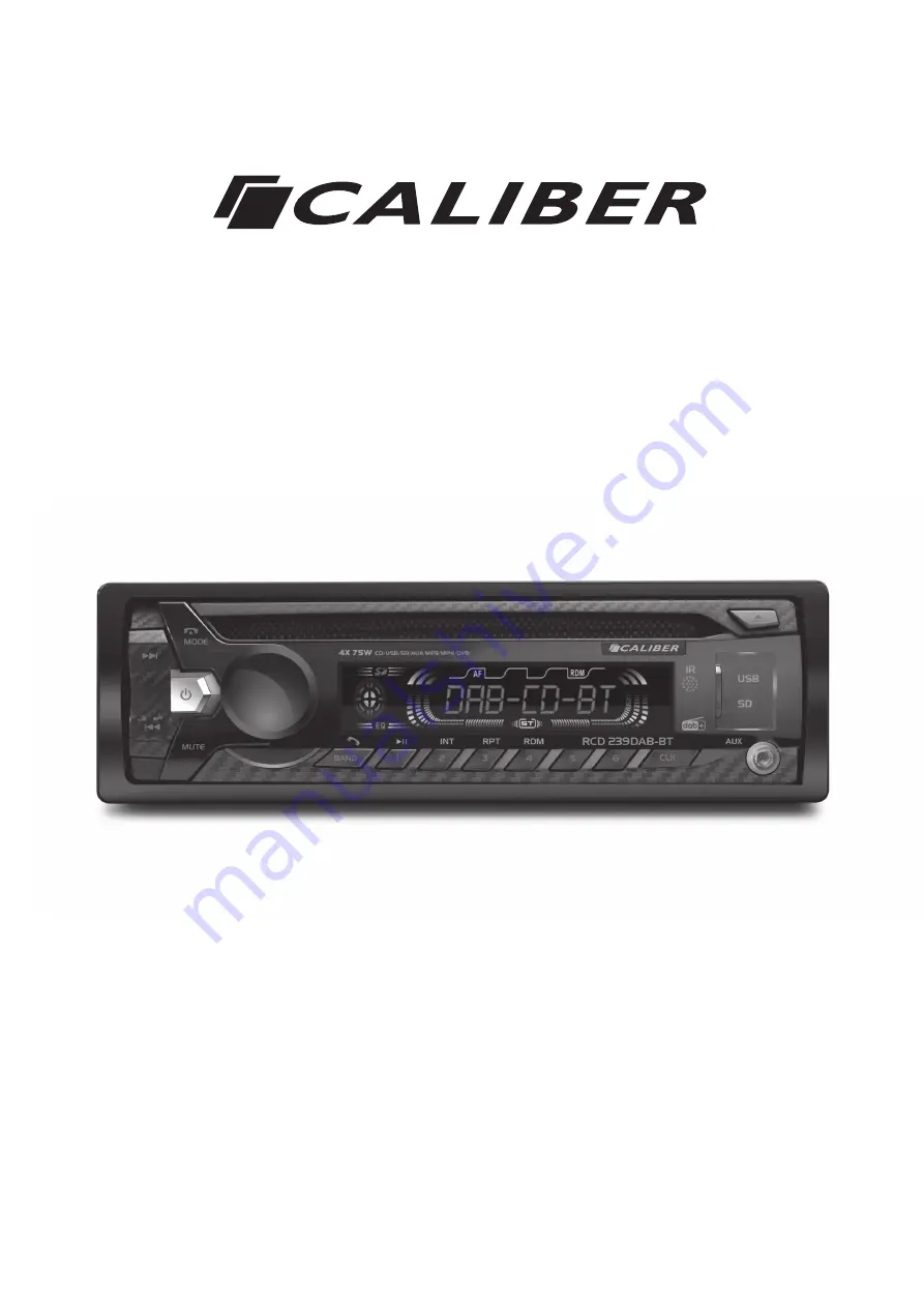 Caliber RCD 239DAB-BT Quick Start Manual Download Page 1