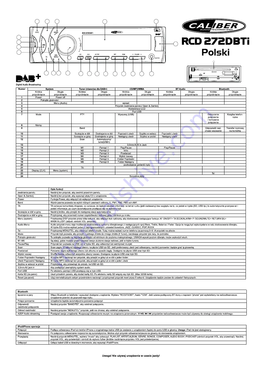 Caliber RCD 272DBTI Скачать руководство пользователя страница 18