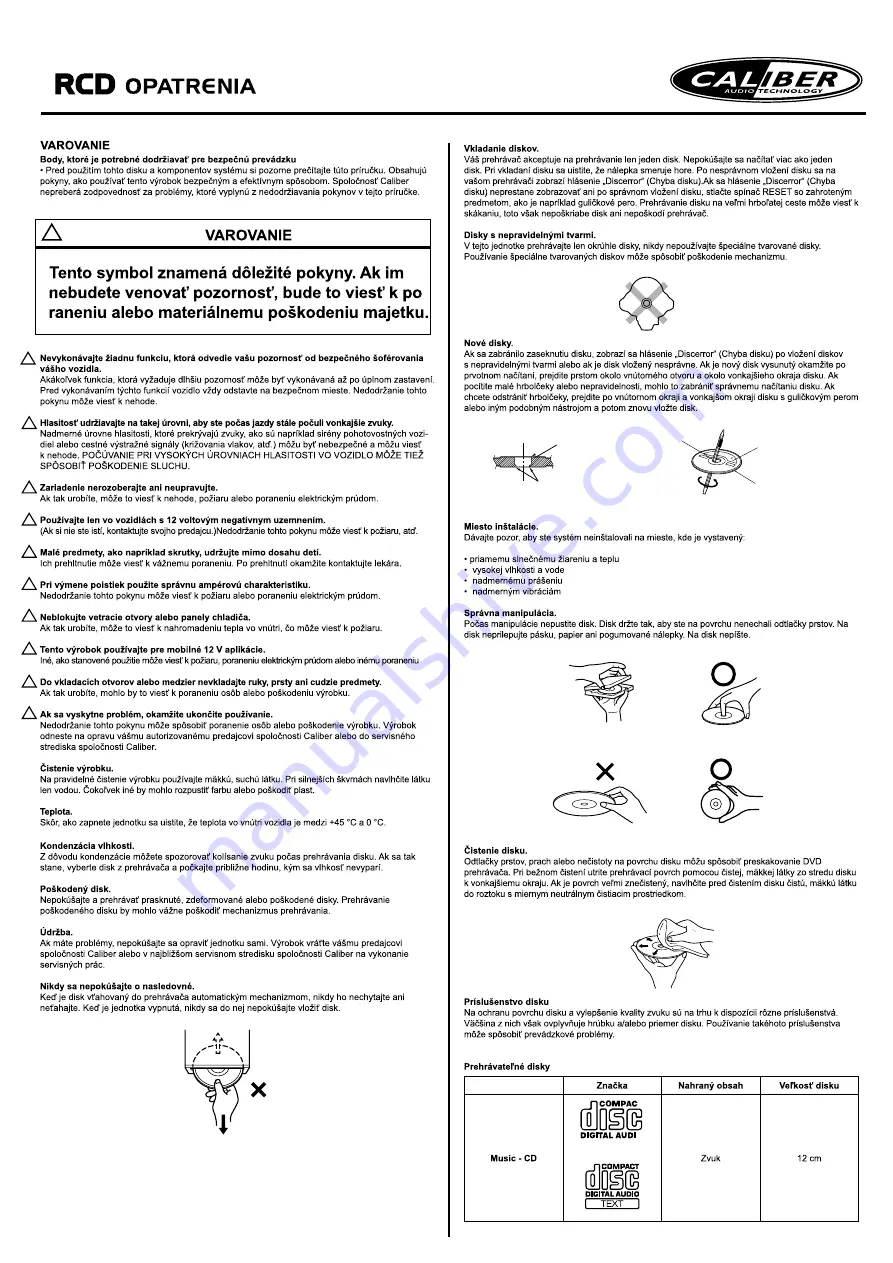 Caliber RCD 272DBTI Скачать руководство пользователя страница 21