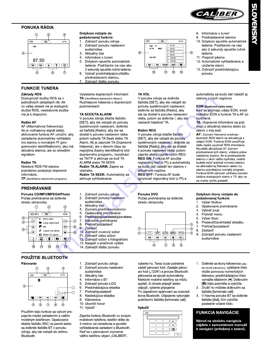 Caliber RDN 893BT Quick Start Manual Download Page 25