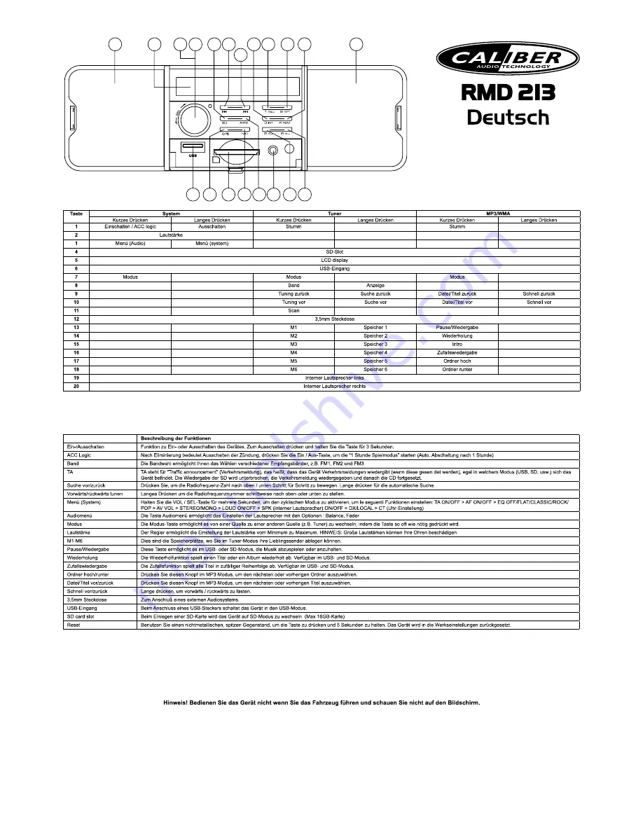 Caliber RMD 213 Скачать руководство пользователя страница 6