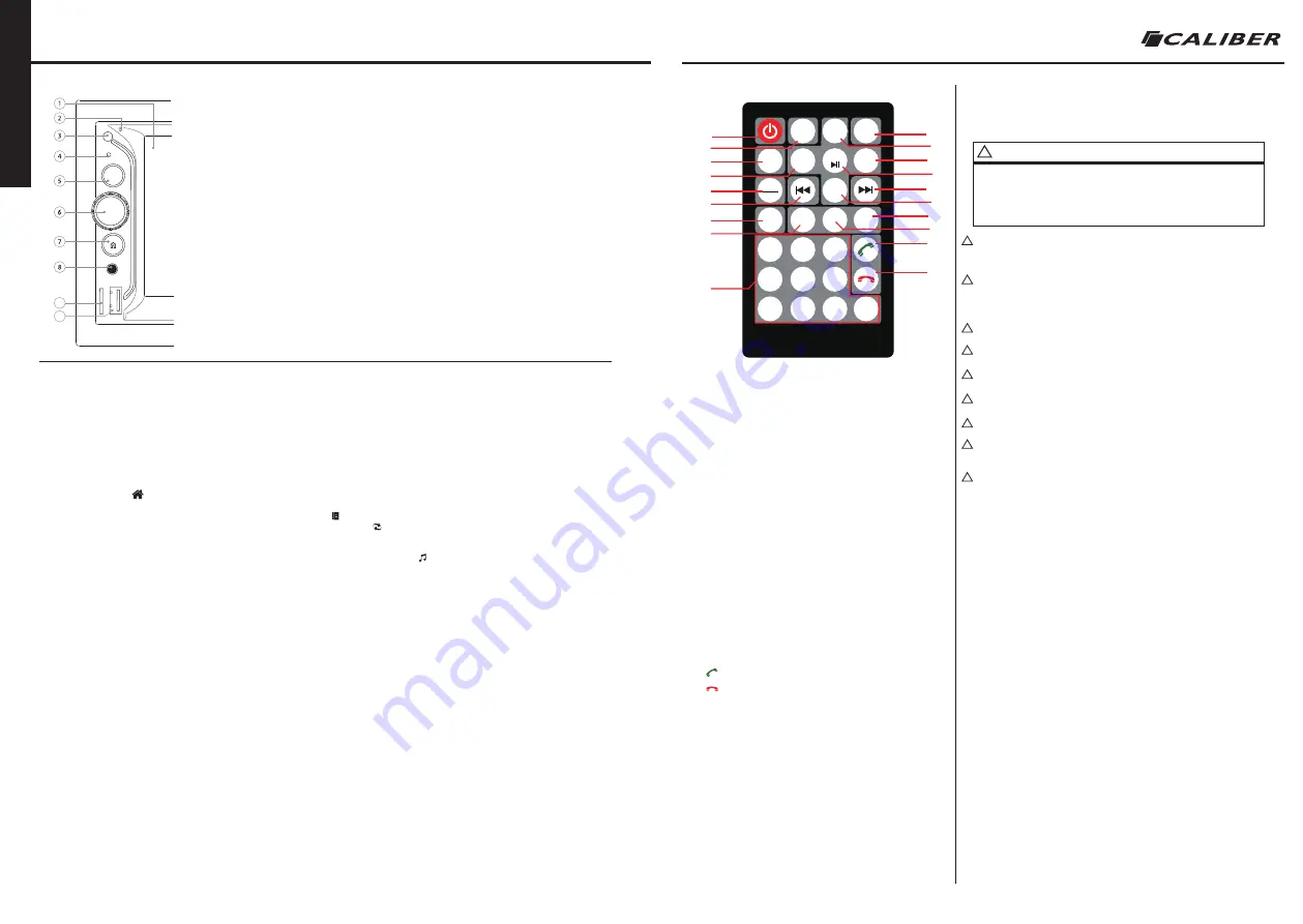 Caliber RMD 805BT Quick Start Manual Download Page 7