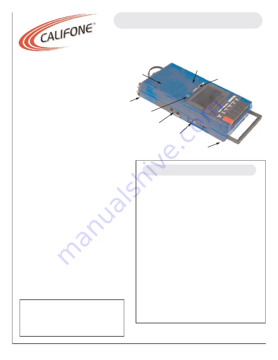 Califone 1500AV-BL Specifications Download Page 1