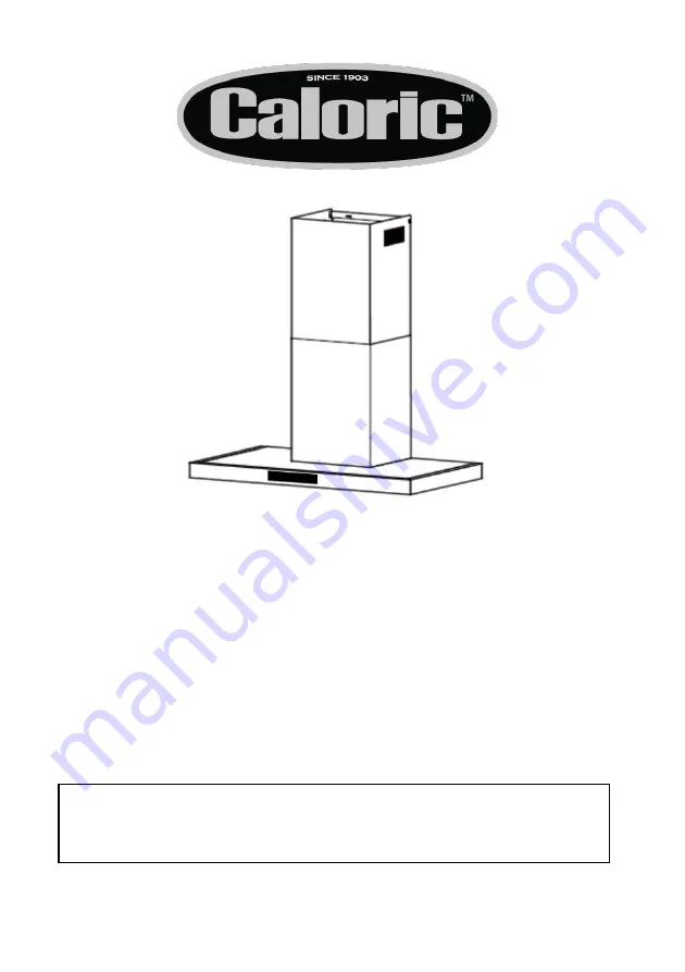 Caloric CVW102 Installation Manual / Use And Care Manual Download Page 1