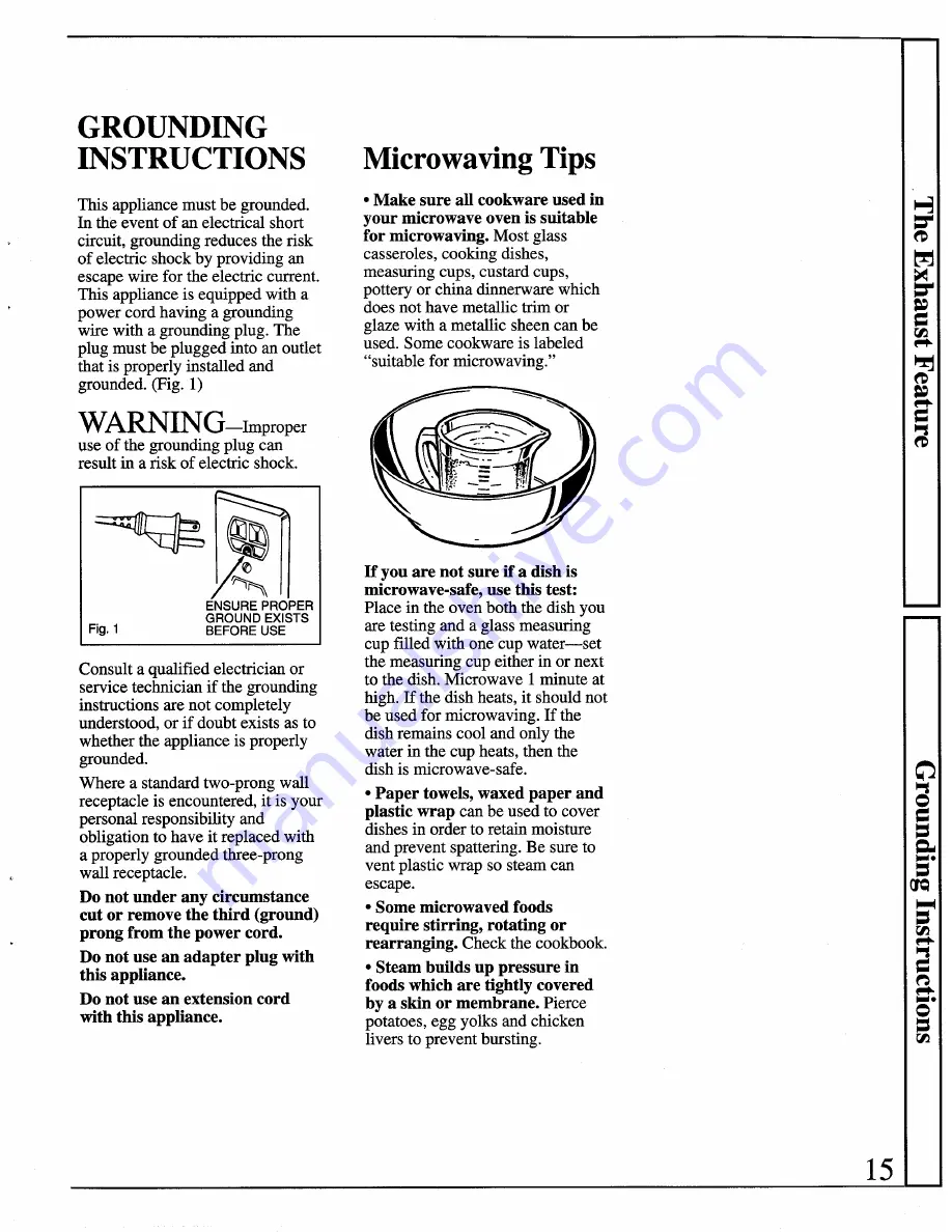 Caloric MWT4441D Use And Care Manual Download Page 15