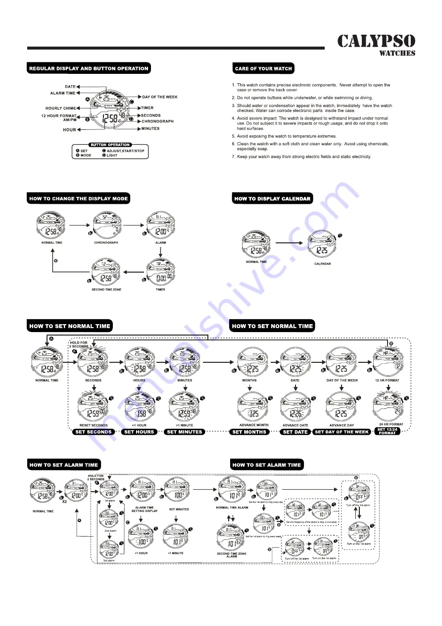 Calypso Watches IKMK5809M Instruction Manual Download Page 5