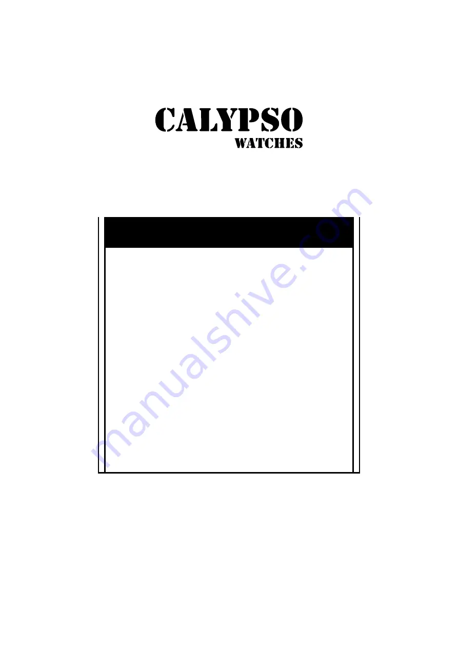 Calypso Watches IKMK5840 Instruction Manual Download Page 1