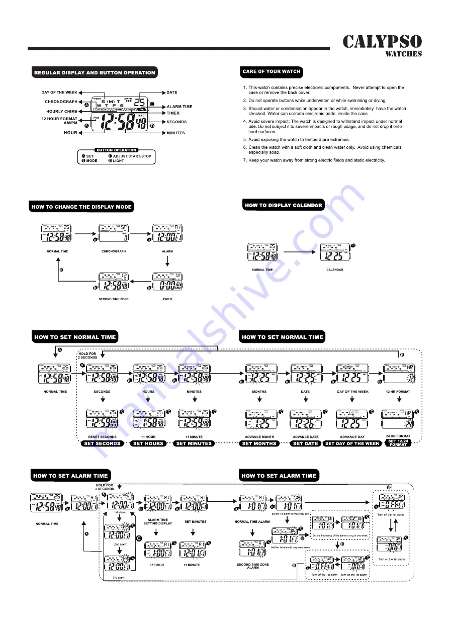 Calypso Watches X-Trem IKMK5810M Instruction Manual Download Page 5