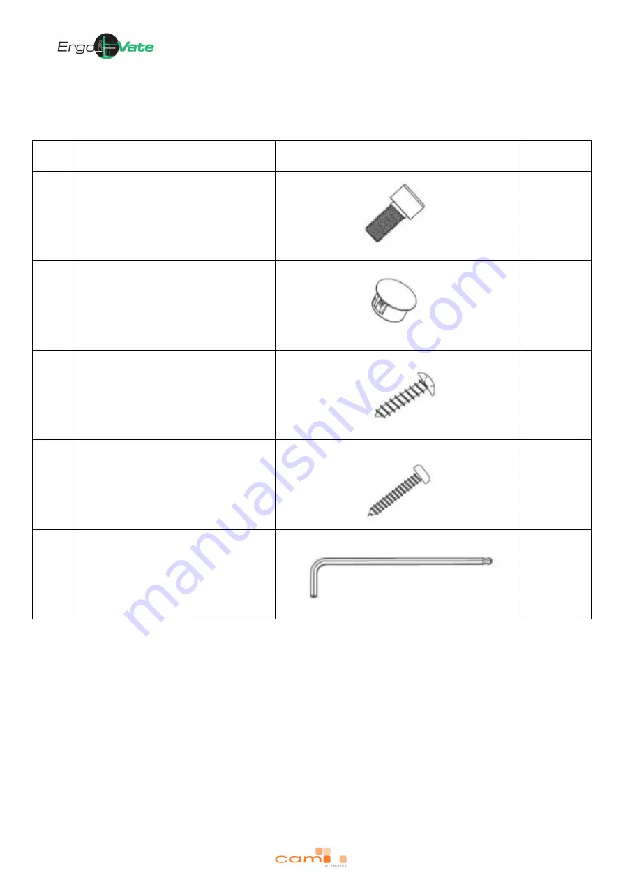 CAM Interiors ErgoVate User Manual Download Page 11