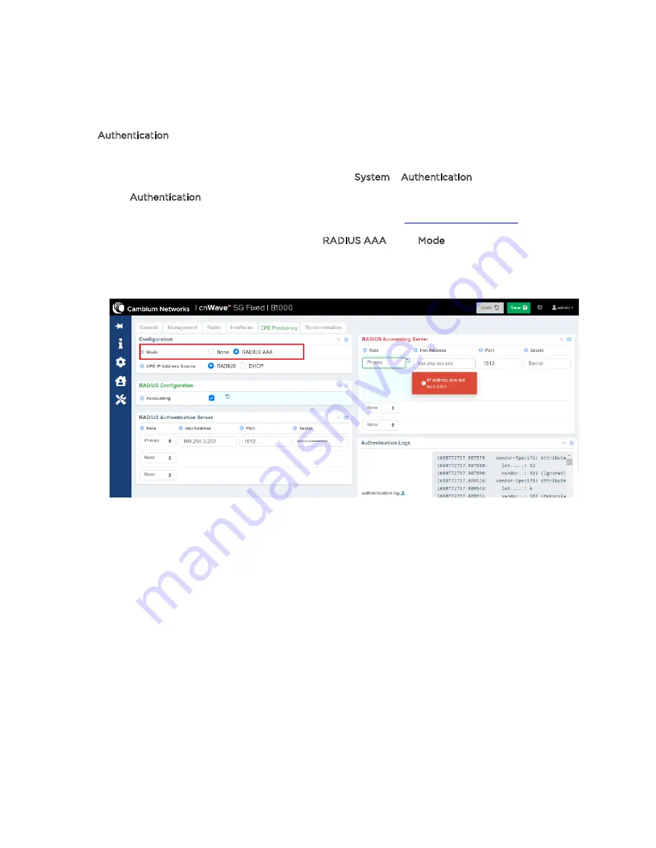 Cambium Networks cnWave 5G Fixed Operation And Troubleshooting Manual Download Page 37