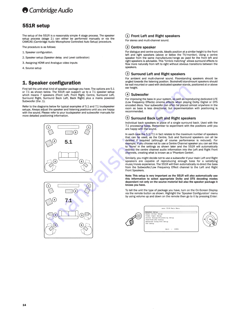 Cambridge Audio azur 551R Скачать руководство пользователя страница 14