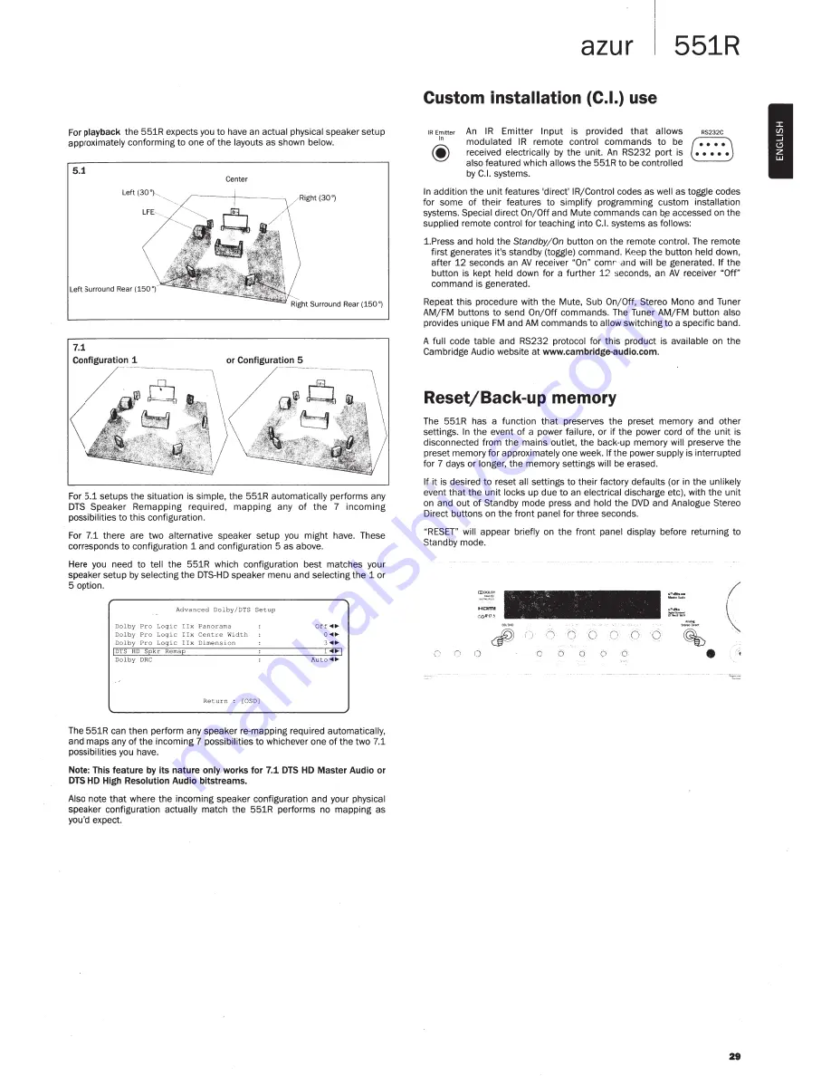 Cambridge Audio azur 551R Скачать руководство пользователя страница 29