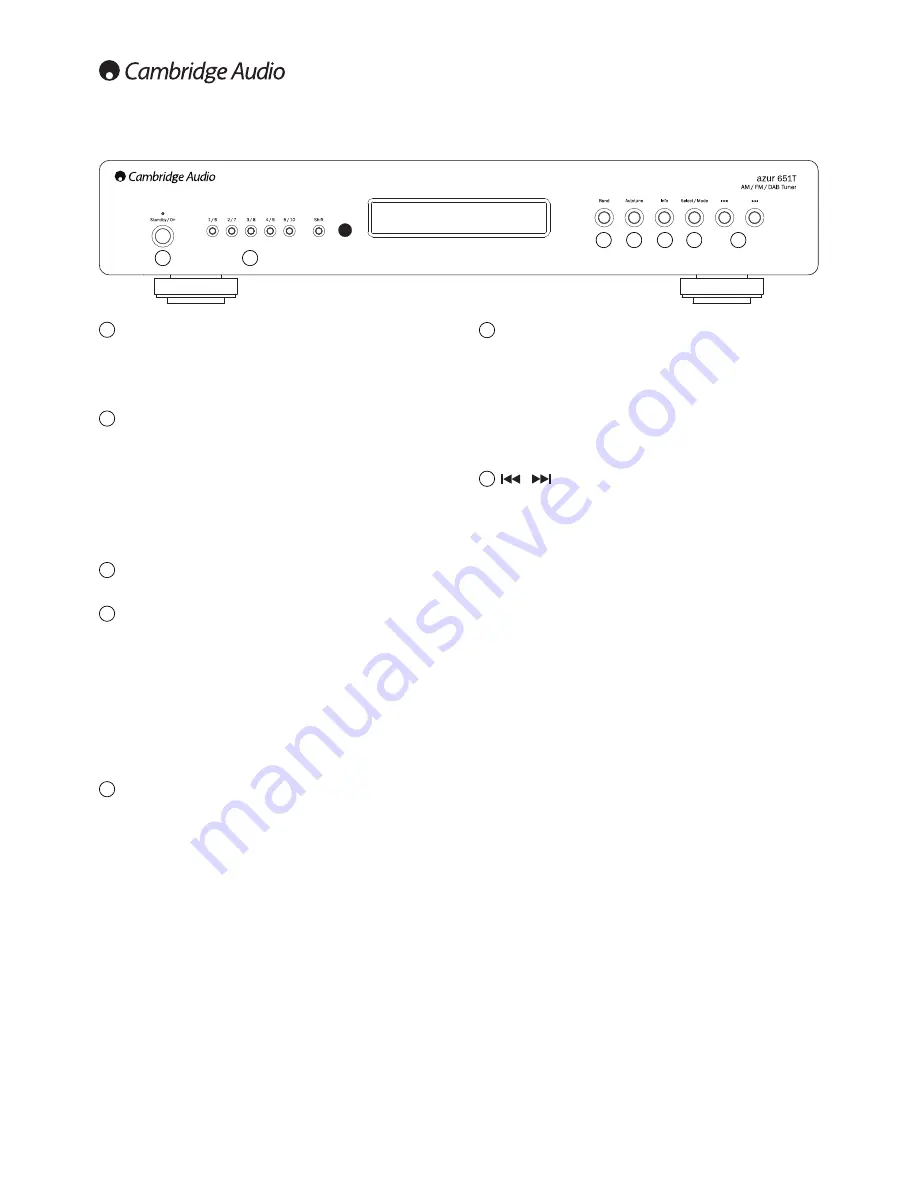 Cambridge Audio AZUR 651T User Manual Download Page 6