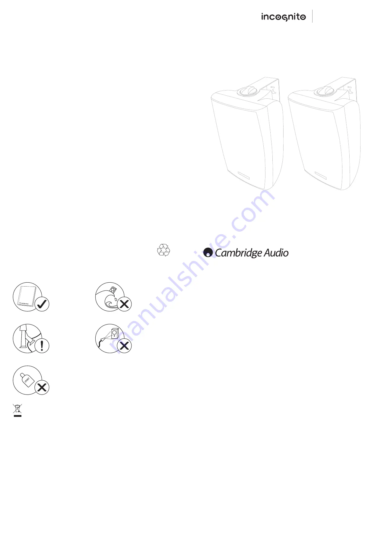 Cambridge Audio incognito ES20 Скачать руководство пользователя страница 1