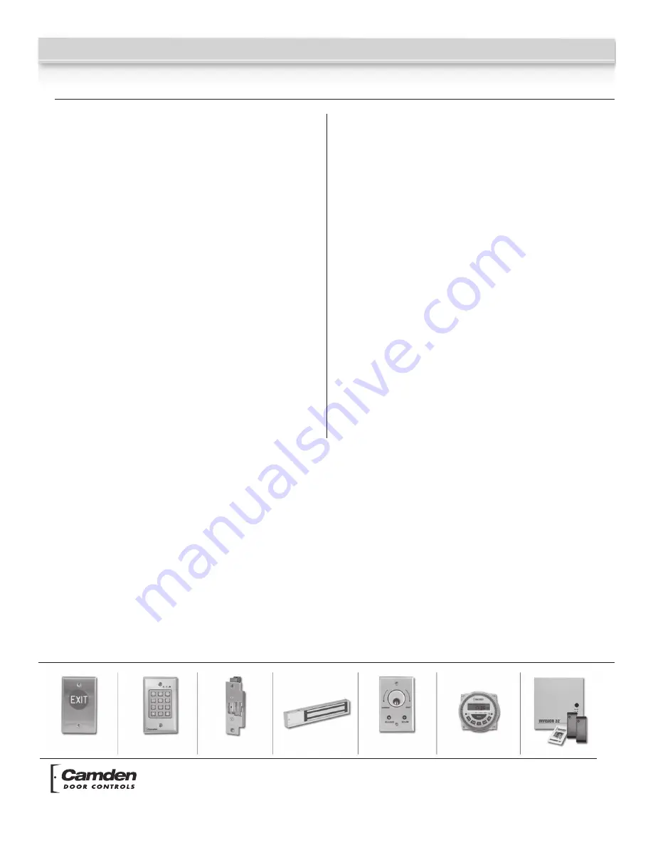 CAMDEN CV-634W Installation Instruction Download Page 2