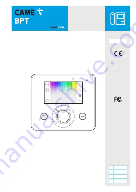 CAME BPT 62100250 User Manual Download Page 1