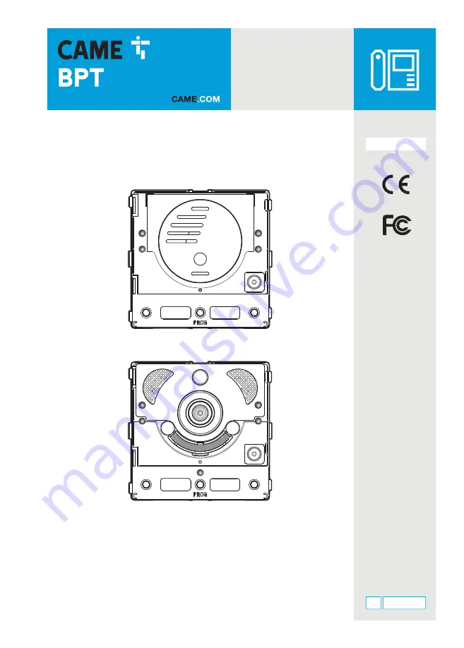 CAME BPT MTMA/IP Programming Manual Download Page 1