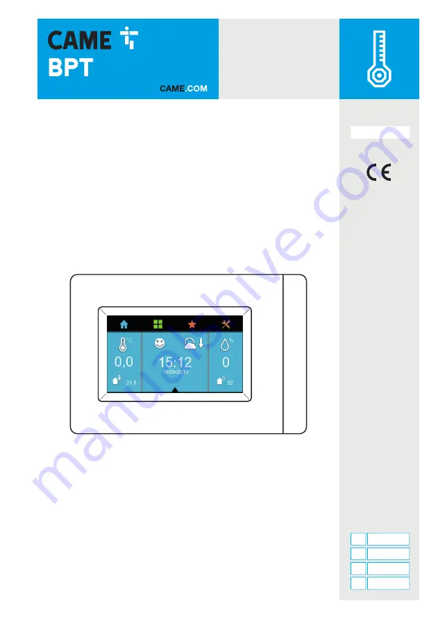CAME BPT TH/PLUS Скачать руководство пользователя страница 1