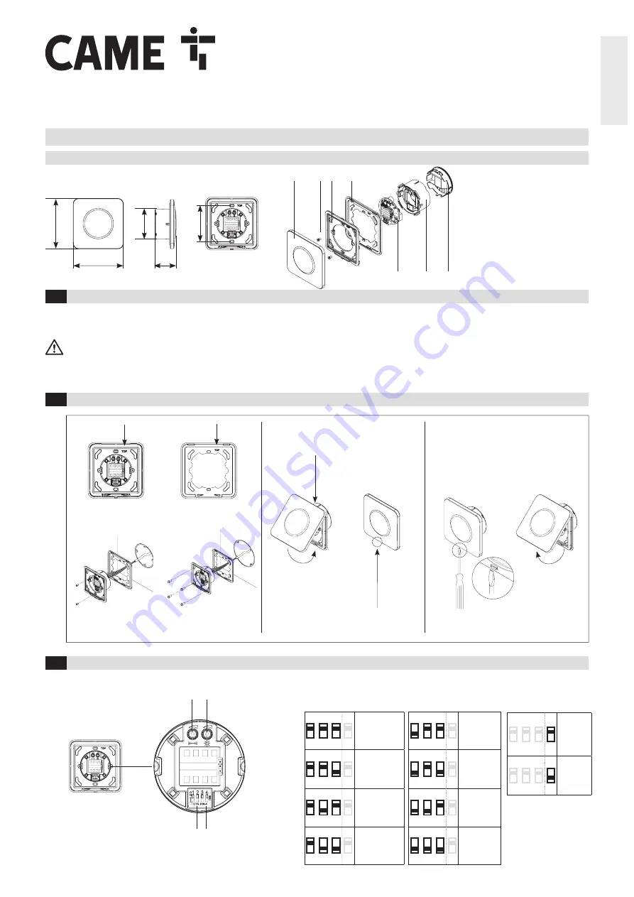 CAME 806SL-0260 Manual Download Page 1