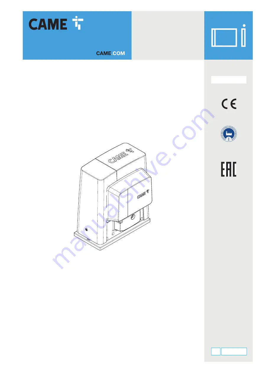 CAME BKS22AGE Скачать руководство пользователя страница 1