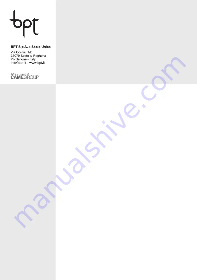 CAME Bpt TARGHA GSM VR1 Manual Download Page 36