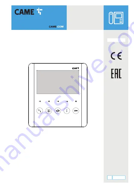 CAME PLX V User Manual Download Page 1