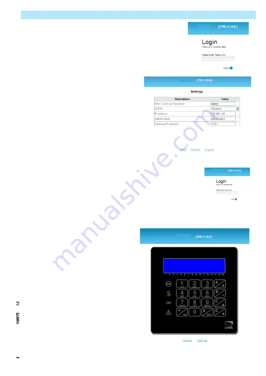 CAME Security line CP Series Installer Manual Download Page 11