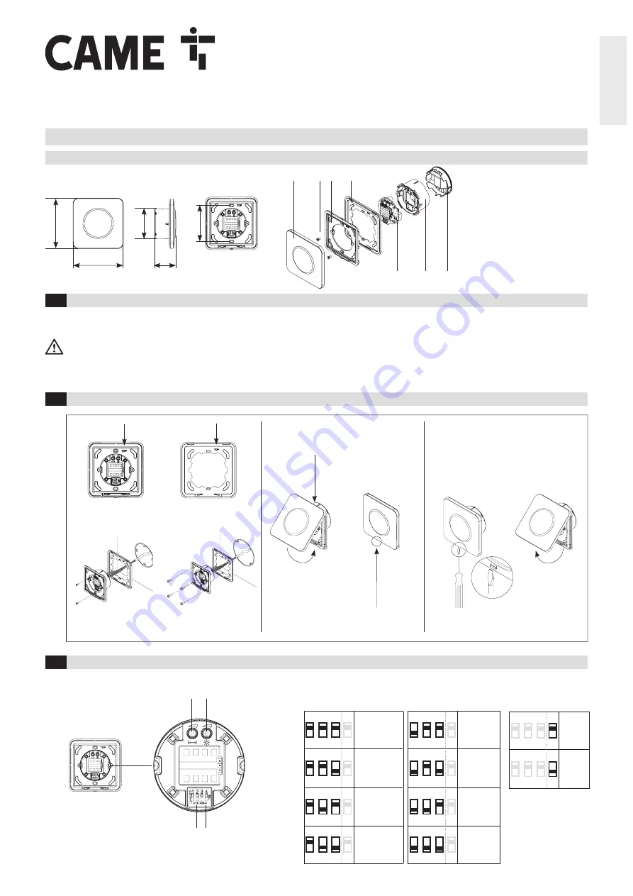 CAME SELS2SDG Manual Download Page 9