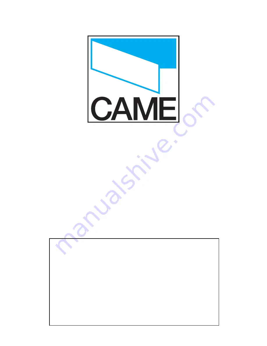 CAME VER KIT Installation Instructions Manual Download Page 24