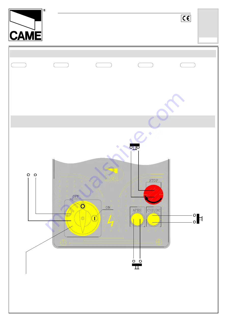 CAME Z Series Quick Manual Download Page 1