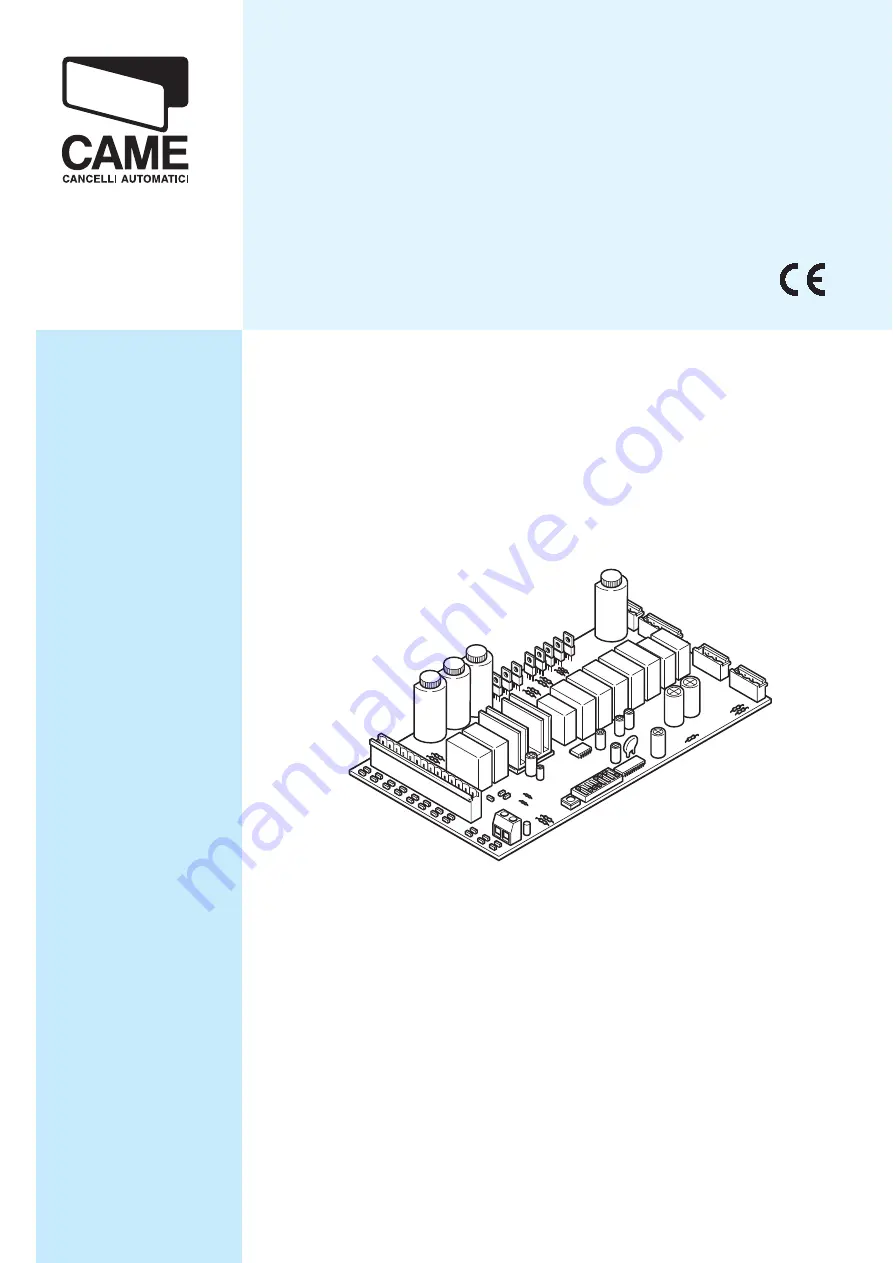 CAME ZL38 Installation Manual Download Page 1