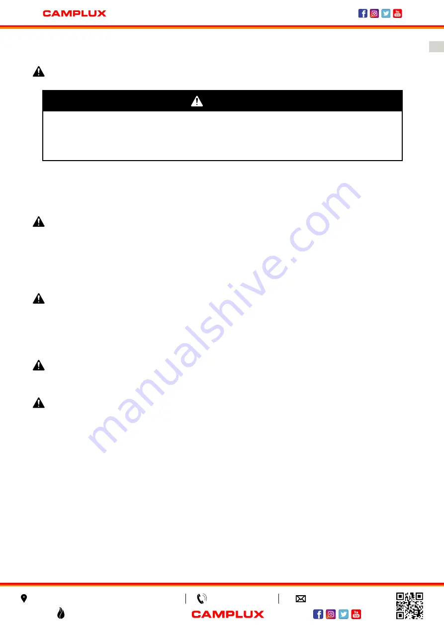 Camplux JK-5330 Instructions For Installation And Use Manual Download Page 7