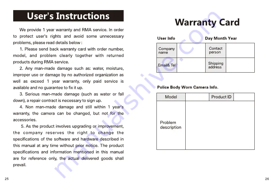 CamPro I826 Instruction Manual & Warranty Card Download Page 14