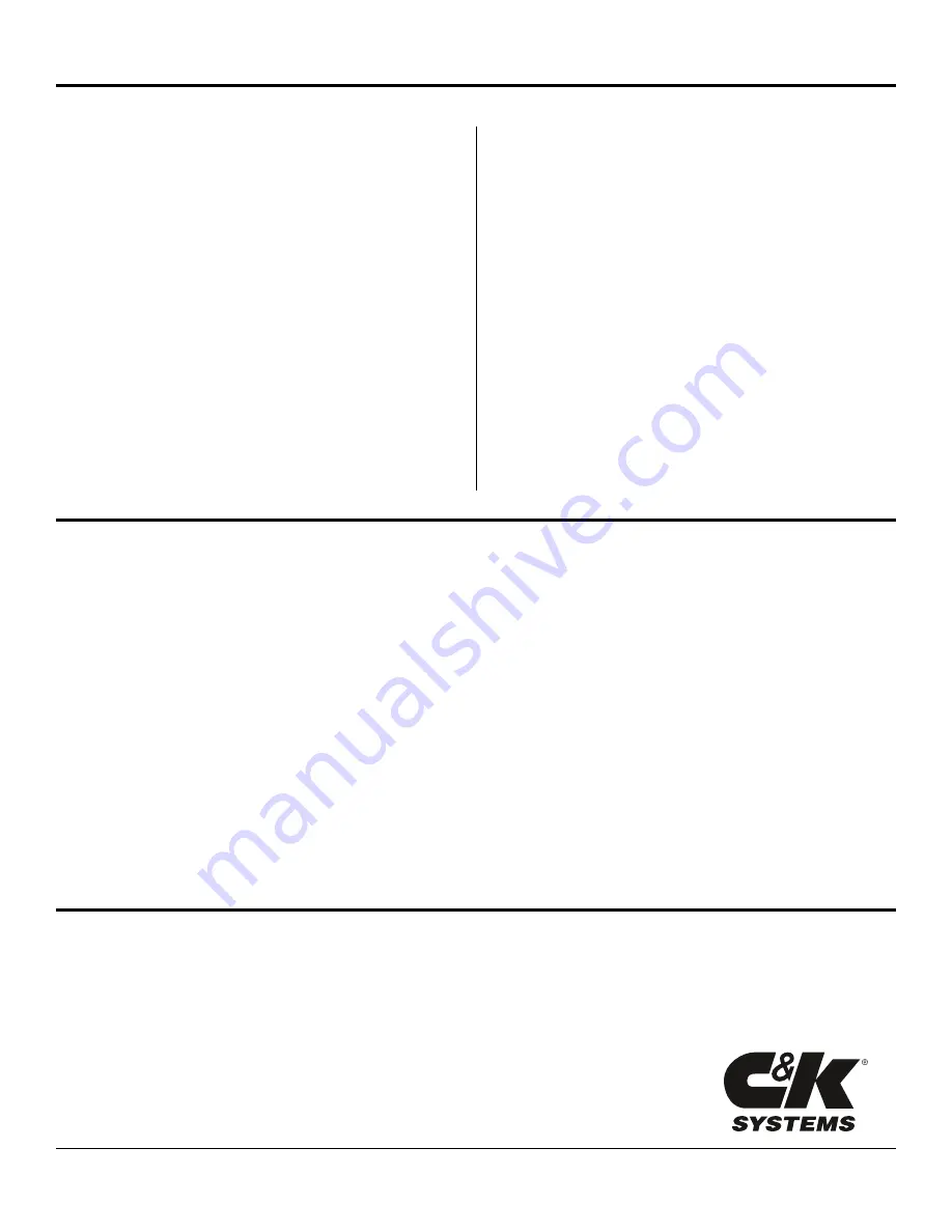 C&K systems SYS3316RF Installation Instructions Manual Download Page 26