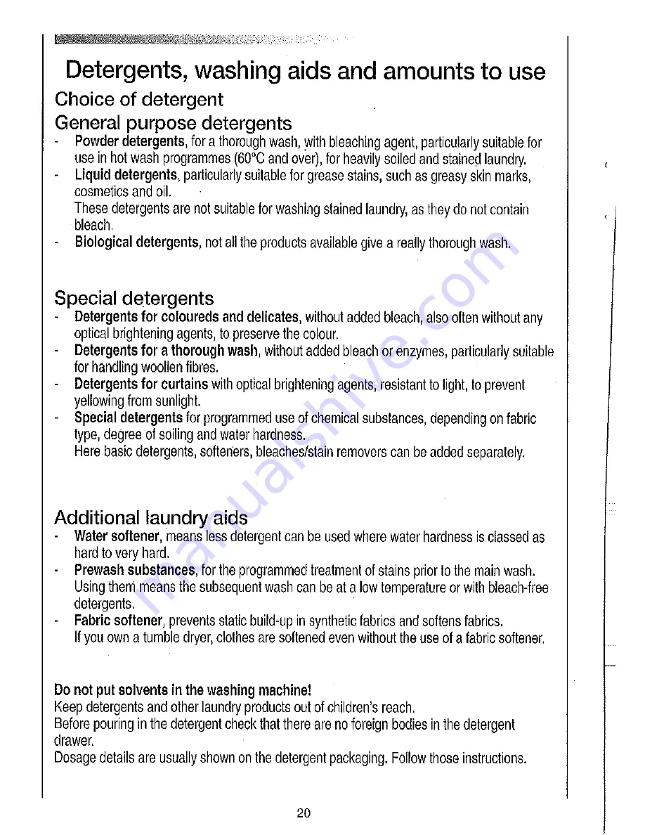 Candy AQW 130 Instructions For Use Manual Download Page 20