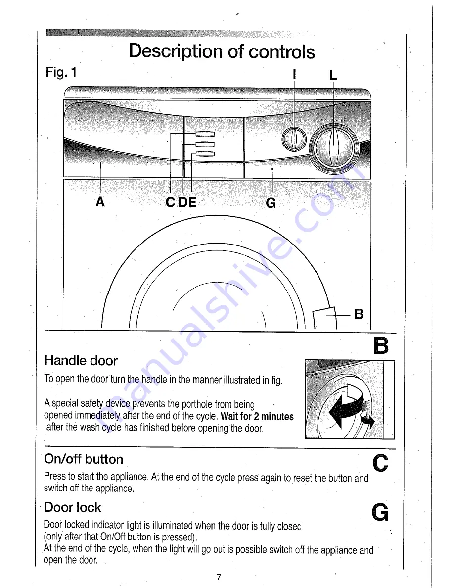 Candy CNW 136 Instructions For Use Manual Download Page 7