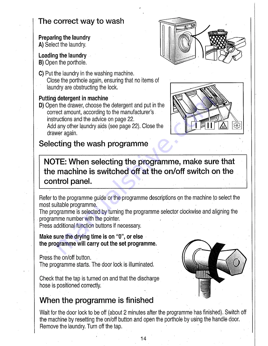 Candy CNW 136 Instructions For Use Manual Download Page 14