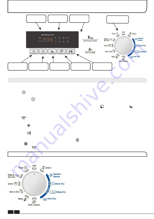 Candy GVH 9813NA1 Instruction Book Download Page 38