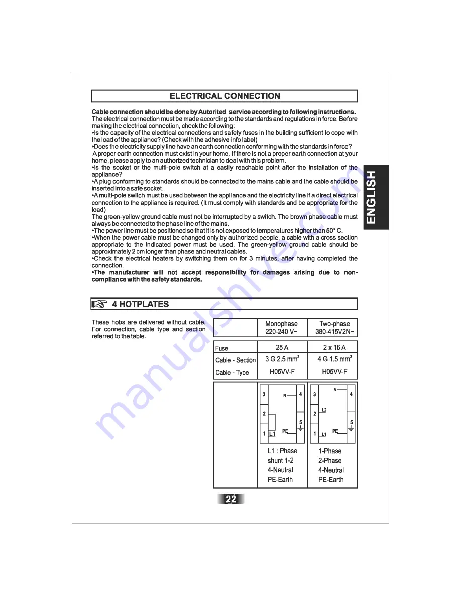 Candy PL 2230/3X Instructions For Use And Installation Download Page 22