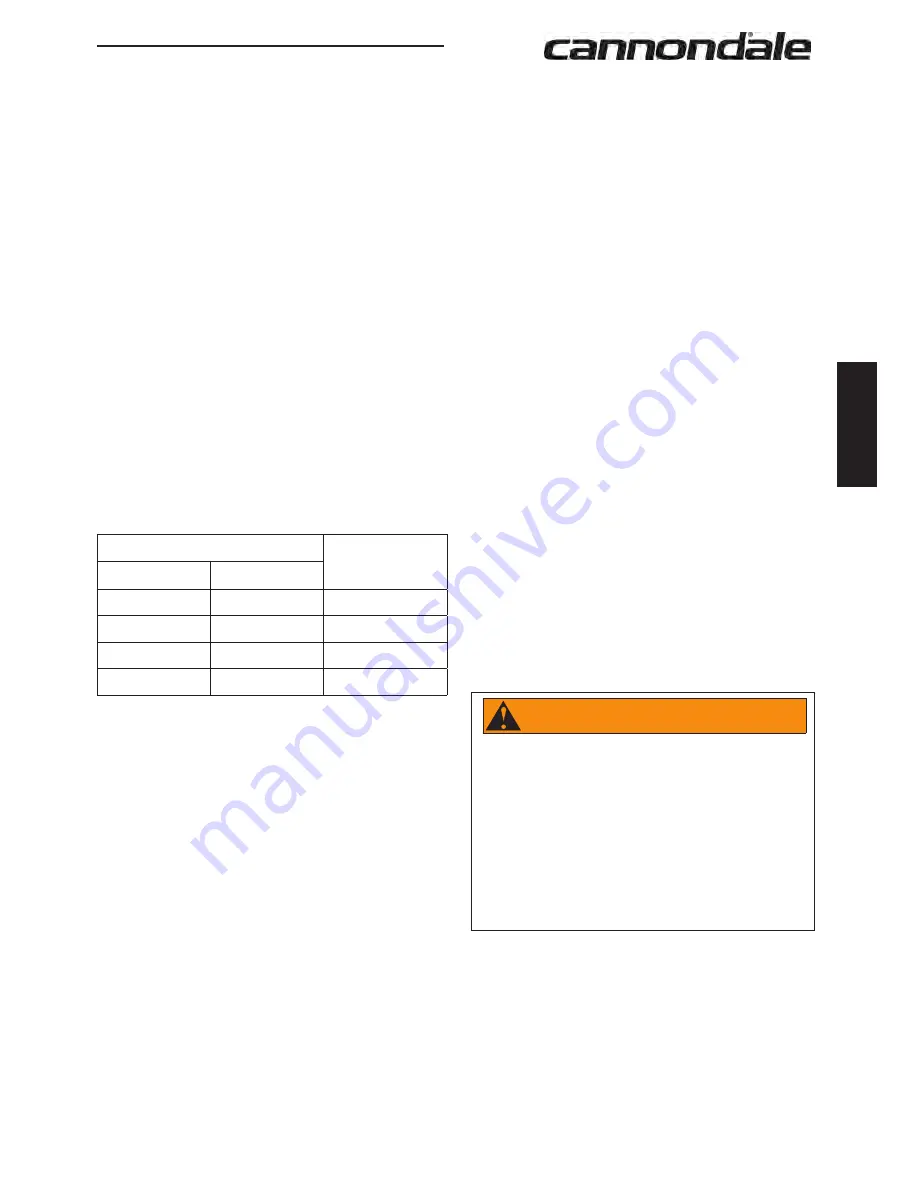 Cannondale Synapse Carbon Owner'S Manual Download Page 77