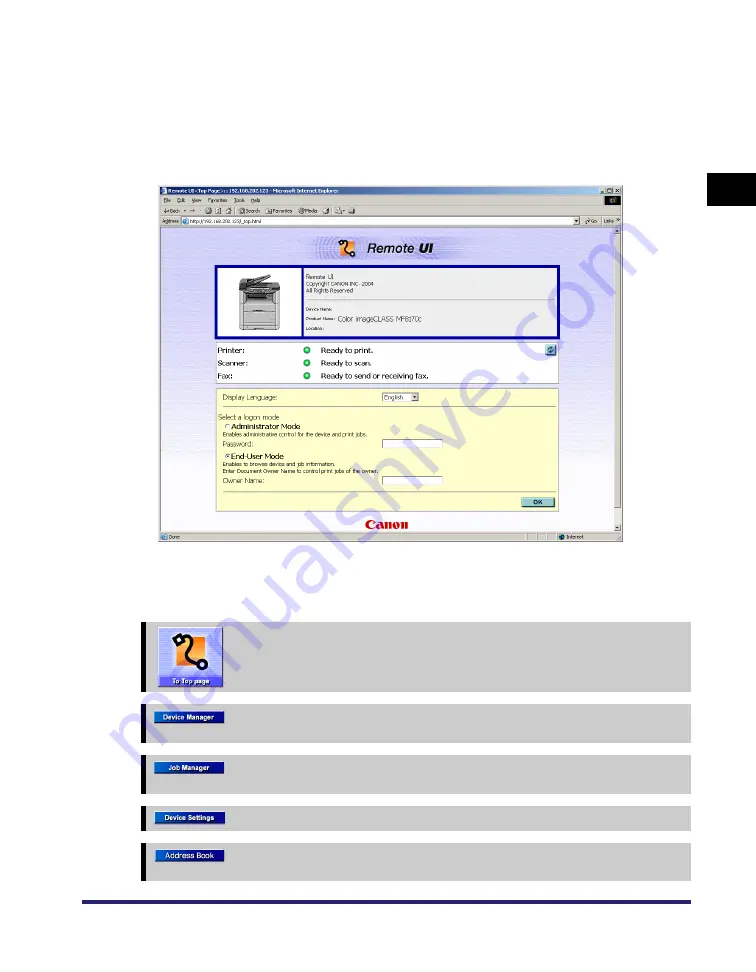 Canon Color imageCLASS MF8170c Remote Ui Manual Download Page 11