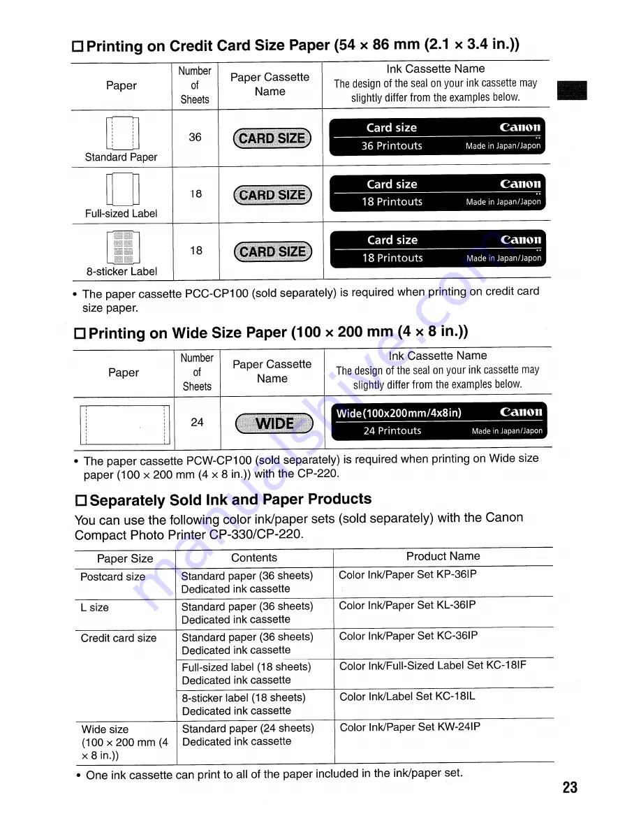 Canon CP-330 Скачать руководство пользователя страница 24