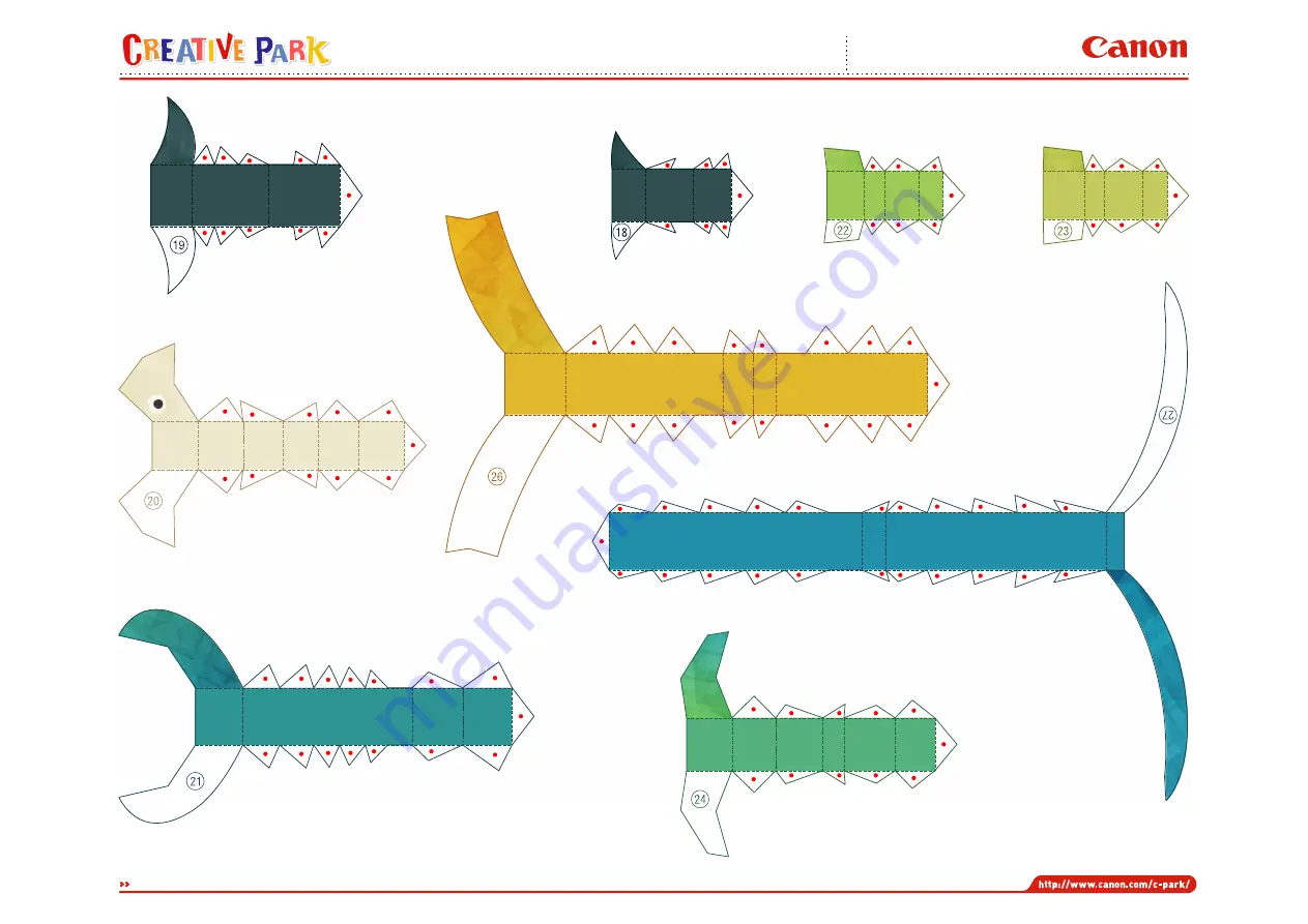 Canon CREATIVE PARK 3D Paper Mosaic (Tropical... Assembly Instructions Manual Download Page 4