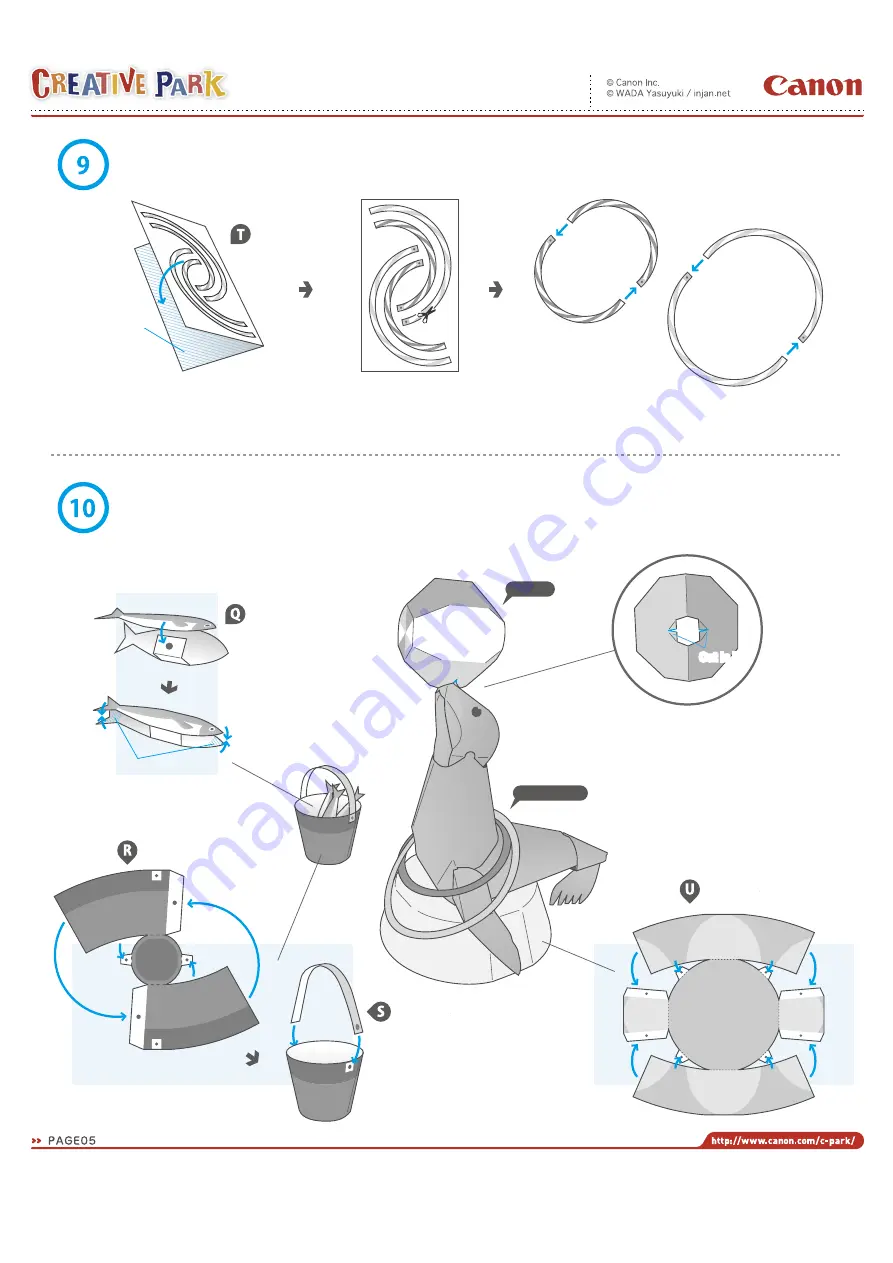 Canon CREATIVE PARK Sea lion Assembly Instructions Download Page 5