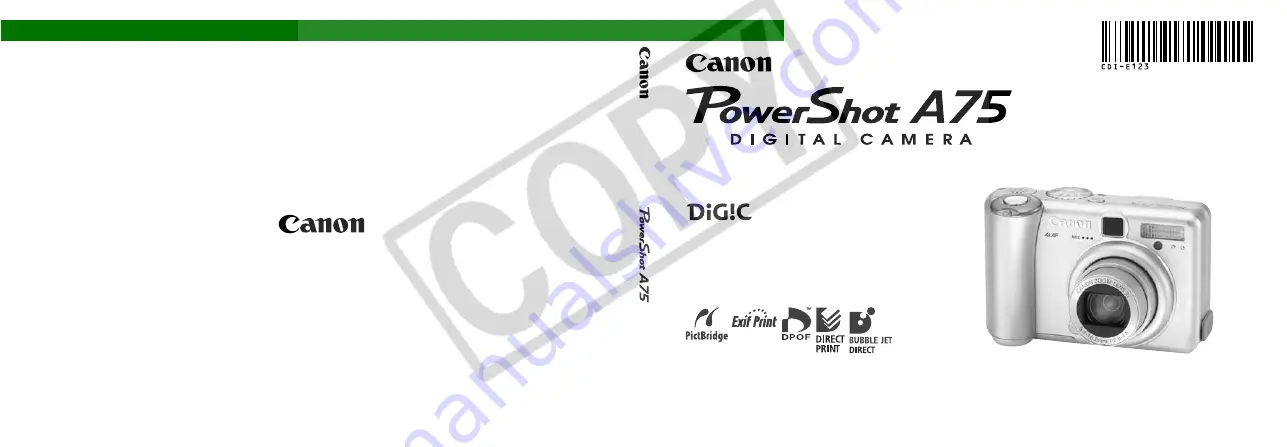 Canon DIGIC PowerShot A75 Скачать руководство пользователя страница 1