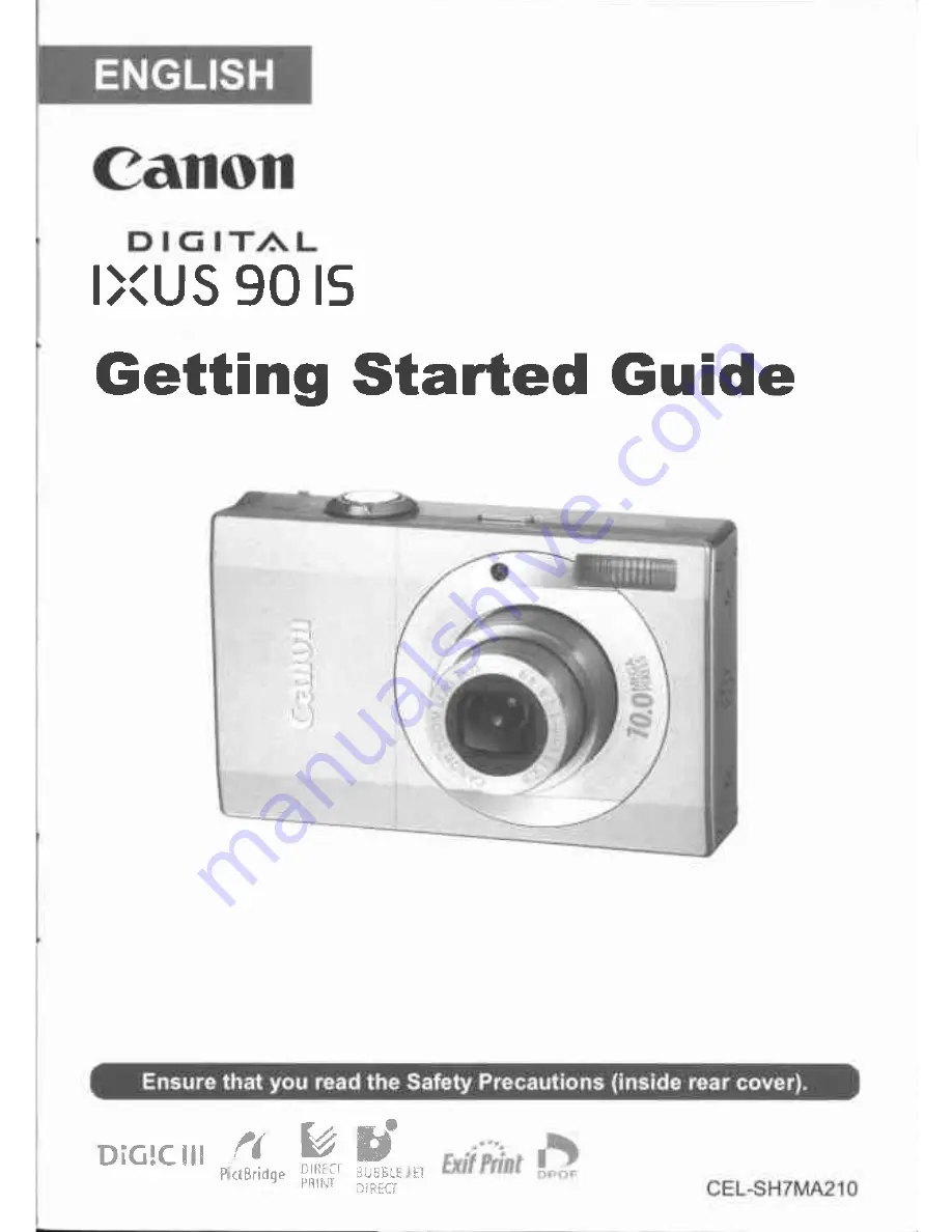 Canon Digital IXUS 90 IS Скачать руководство пользователя страница 1