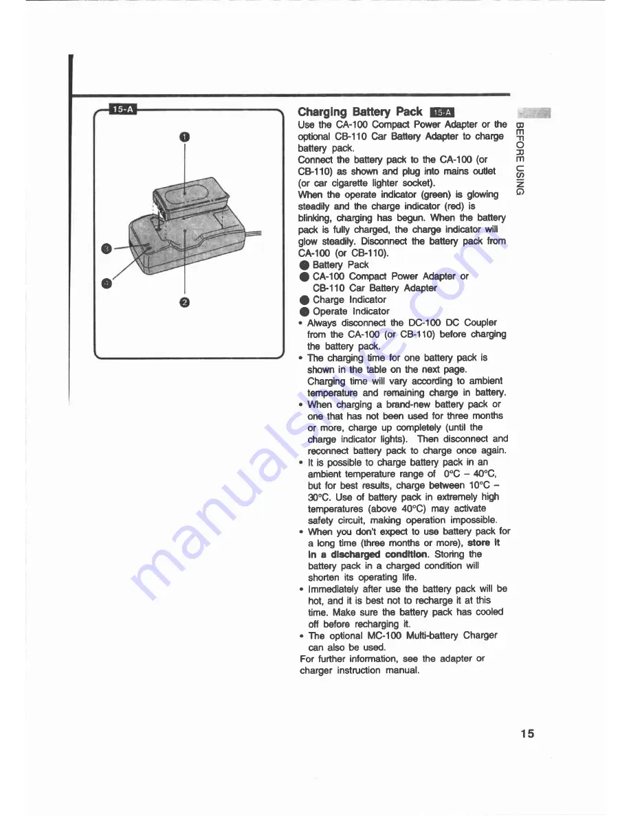 Canon E200 Series Instruction Manual Download Page 15